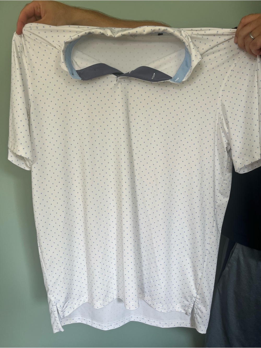 Men's White Golf Micro-Print Polo Shirt
